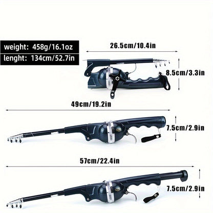 Fishing Rod with Built-in Reel and Line