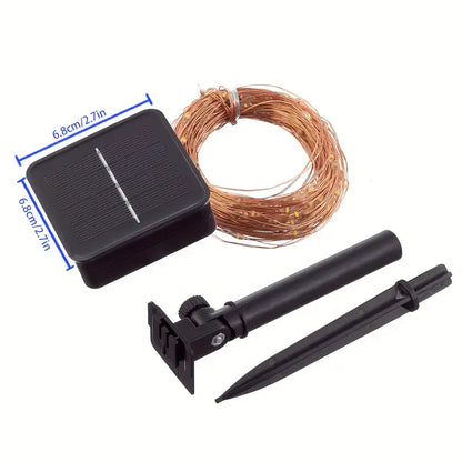 Solar-Powered Sparkle: Christmas Copper Wire String Lights