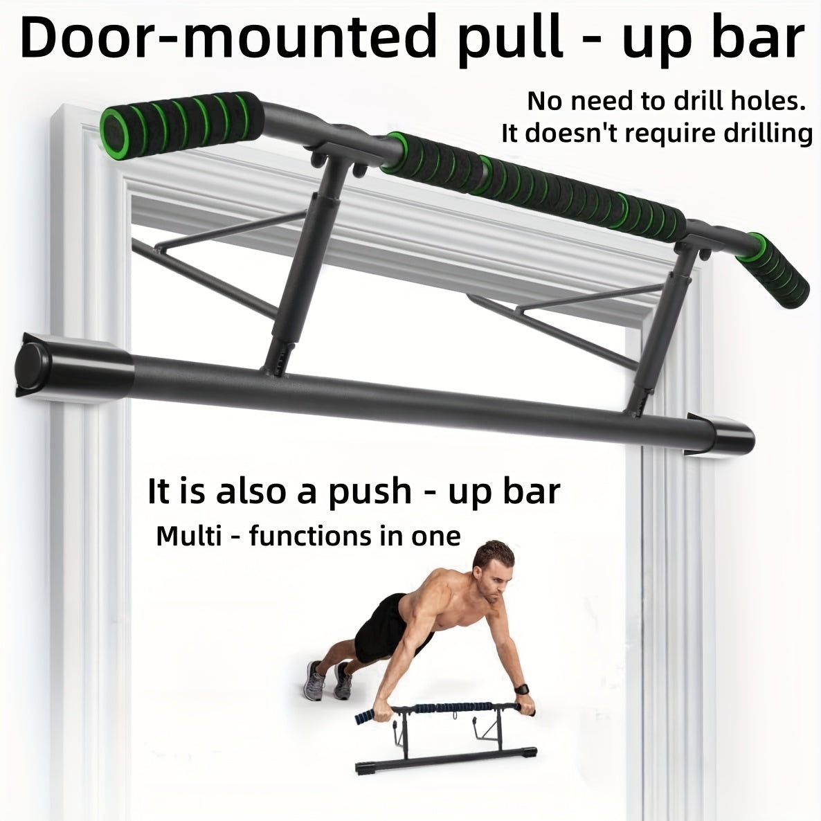 3-in-1 Doorway Pull-Up Bar Home Fitness Trainer