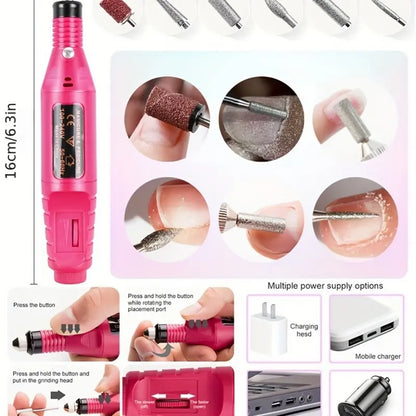 UV LED Nail Drill Kit Acrylic Nail Tips and drill Tools - Complete Manicure and Pedicure Set for Beginners