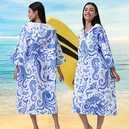 Quick-Dry Hooded Surf Poncho Robe