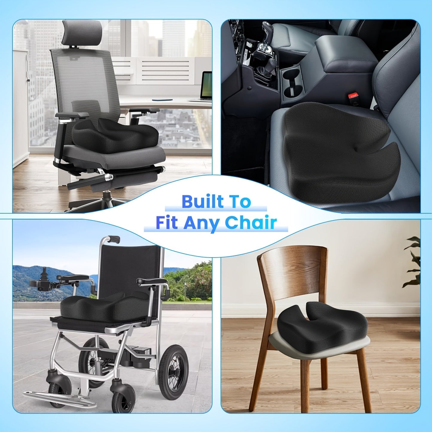 Memory Foam Seat Cushion with Extra Soft Ergonomic