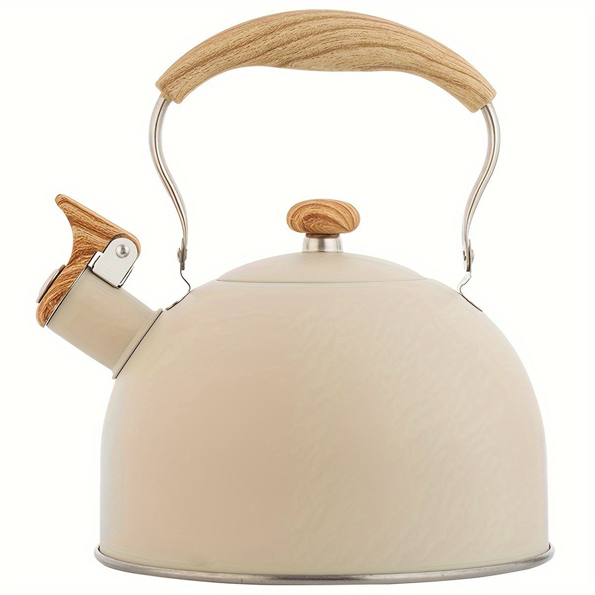 Kettle Creamy White with Wood Handle