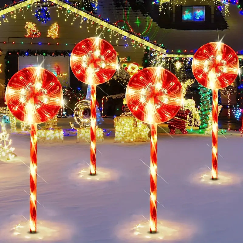 Luminous Lollipops: Festive Christmas Garden Lights Set