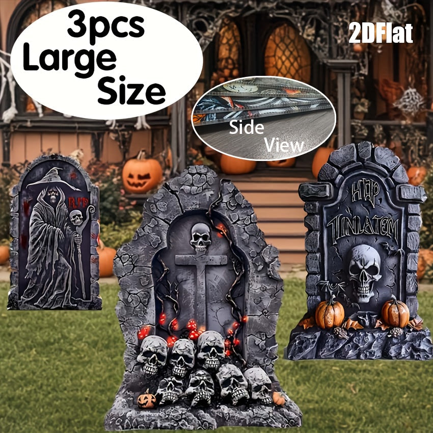 Halloween Tombstone Yard Set 6pcs with 12 Stakes