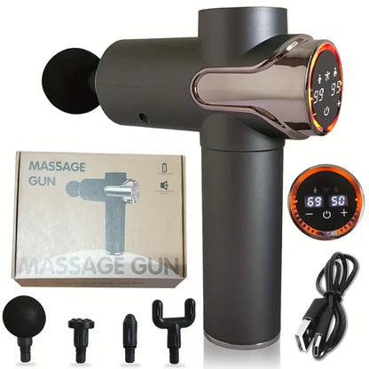 Professional Deep Tissue Massage Gun with 99-Speed LCD Display(Grey)