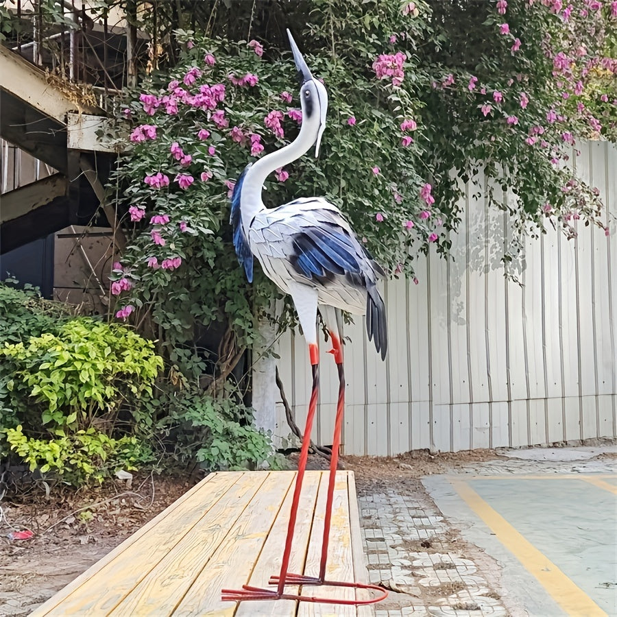 Crane Statues Iron Garden Decor (2pcs)