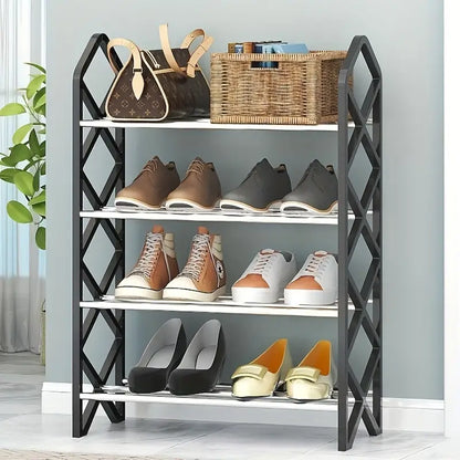 Elegance meets organization with this innovative dustproof shoe rack