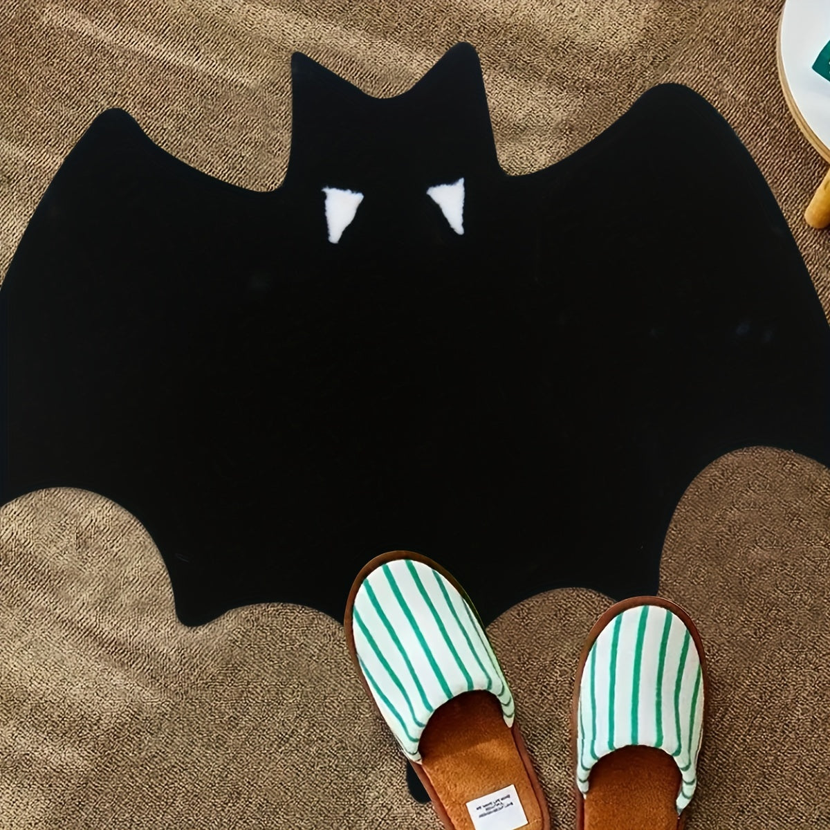 Black Bat-Themed Area Rug