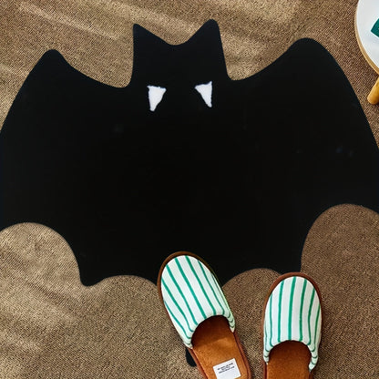 Black Bat-Themed Area Rug