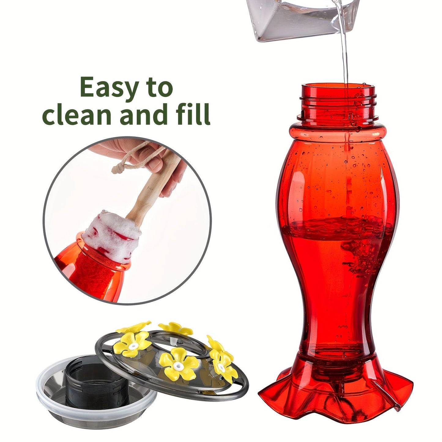 Ant-Moat Hummingbird Feeder with 6 Feeding Ports