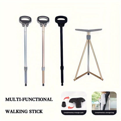 Portable Trekking Pole with Seat and Lock