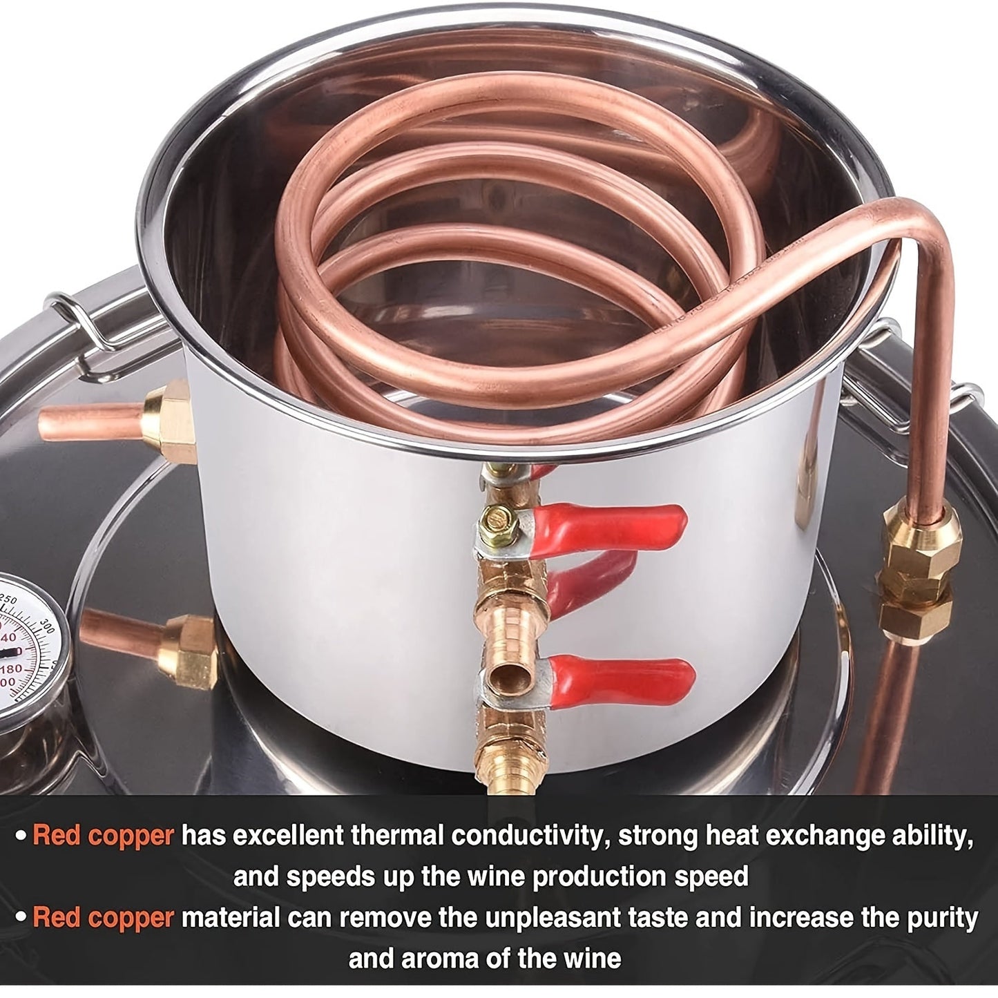 10L Copper Alcohol Still Stainless Steel Distiller