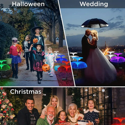 Sparkling Petals: 3-Piece Solar Flower Lights for a Waterproof Christmas Glow