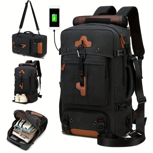 Hiking Backpack with USB & Shoe Compartment
