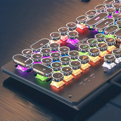 Caller Mechanical Keyboard - 104 Keys, Green Axis, Backlit, Wired USB, Black [Green Axis]