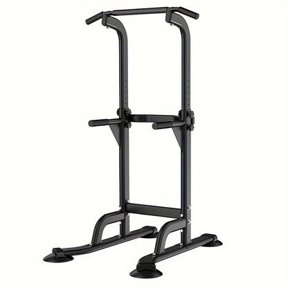 Foldable 10-Level Pull Up Tower – Pull Up Bar & Push Knee Raise Station(Black)