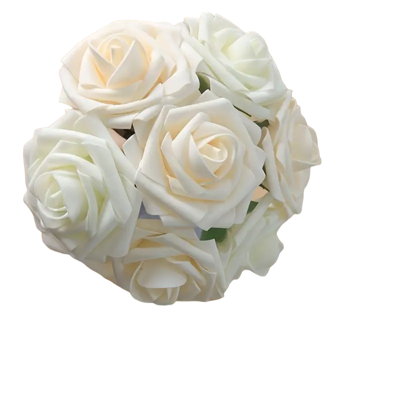 25-Piece Real Touch Ivory Roses: Artificial Flowers for Timeless Elegance