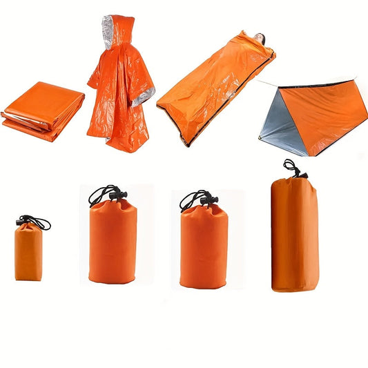 Outdoor Survival Camping Tent & Blanket Set (4 pcs)