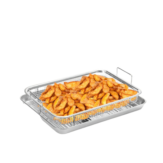 Stainless Steel Oven Grilling Basket with Double Handle