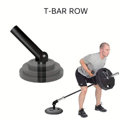 Heavy Duty T-Bar Row Barbell Attachment - High-Quality Iron(Black)