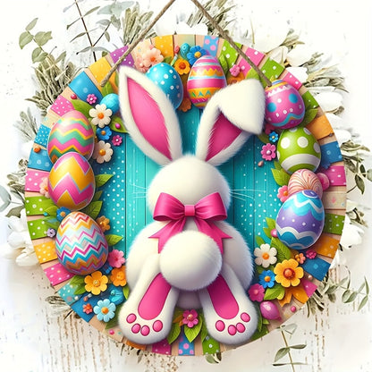 Vibrant Easter Bunny & Egg Wooden Garland Sign