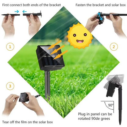 Solar-Powered Waterproof Fairy Lights - Outdoor Garden Decor with 8 Lighting Patterns