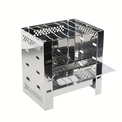 Portable Stainless Steel Wood Stove: Multi-functional Square Cookware(1pc)