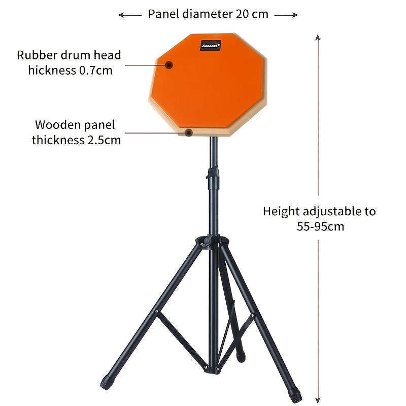 8-Inch Wooden Drum Practice Pad Set