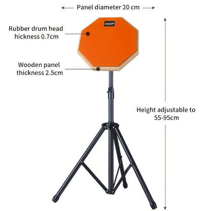 8-Inch Wooden Drum Practice Pad Set