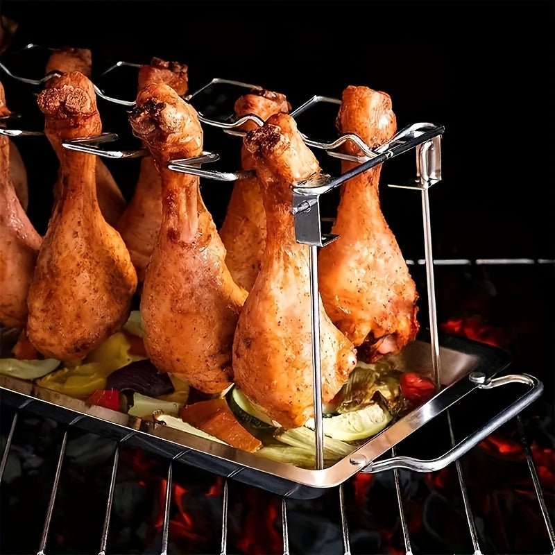 Foldable Stainless Steel Chicken Leg & Wing Rack