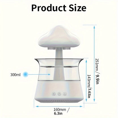 Rain Cloud Aromatherapy Essential Oil Diffuser Night Light