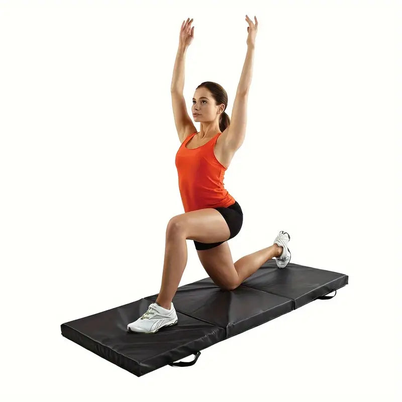 Ultra-Durable Folding Balance Mat - Anti-Tear, Sweat-Resistant(Black)