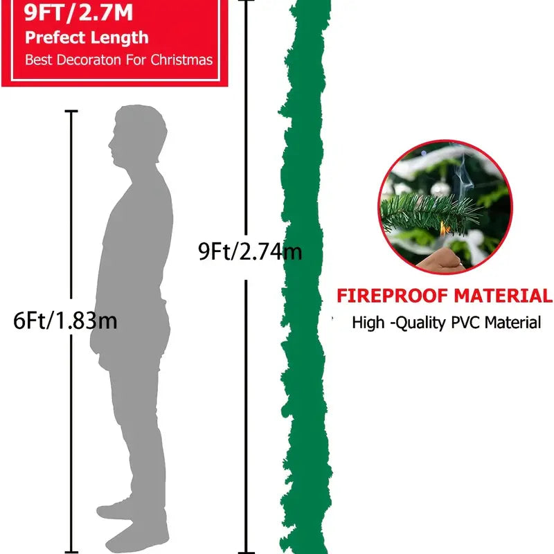 Snow Flocked Christmas Garland: Winter Frosted Pine for Festive Decor