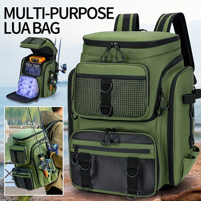 Fishing Backpack with Rod Holder & Tackle Box