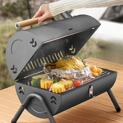 Double-Sided Charcoal Grill with Lid