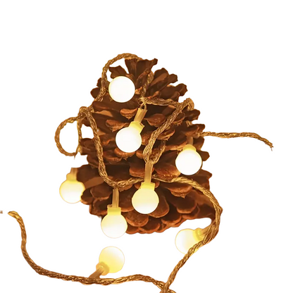 6m LED Ball Garland Fairy String Lights for Festive Decorations - Battery-Powered