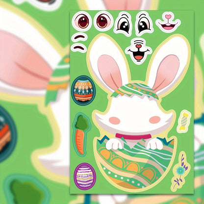 8pcs Easter Cartoon Stickers Waterproof for Journals & Laptops