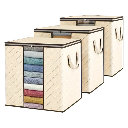 Large Foldable Storage Bins with Handles (3-Pack)