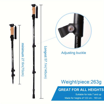 Aluminum Telescopic Trekking Poles Set for Outdoor Adventures