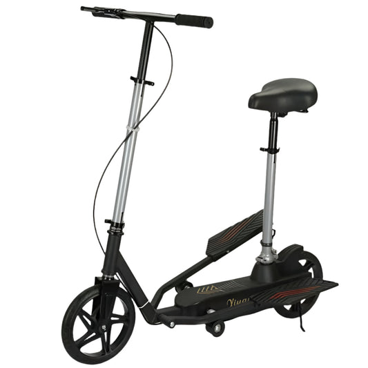 Black Stainless Steel Scooter with Rear Suspension