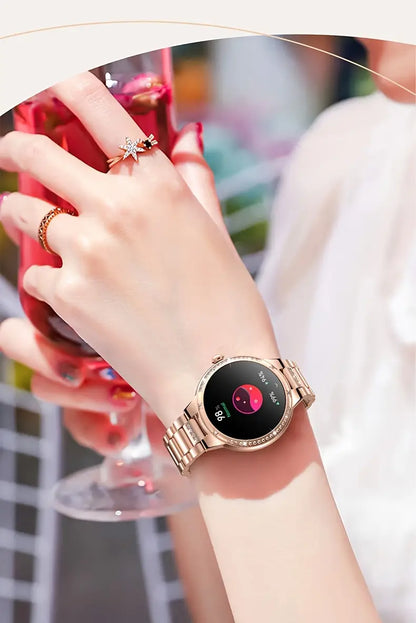 Golden Wireless Call Smart Watch for Women - Multi-Sports Modes & Voice Assistant