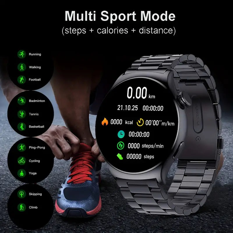 Smart Watch Big Screen Custom Dial Answer Call Fitness Tracker Sport Smart Watch For Men - Black