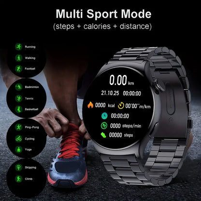 Smart Watch Big Screen Custom Dial Answer Call Fitness Tracker Sport Smart Watch For Men - Black
