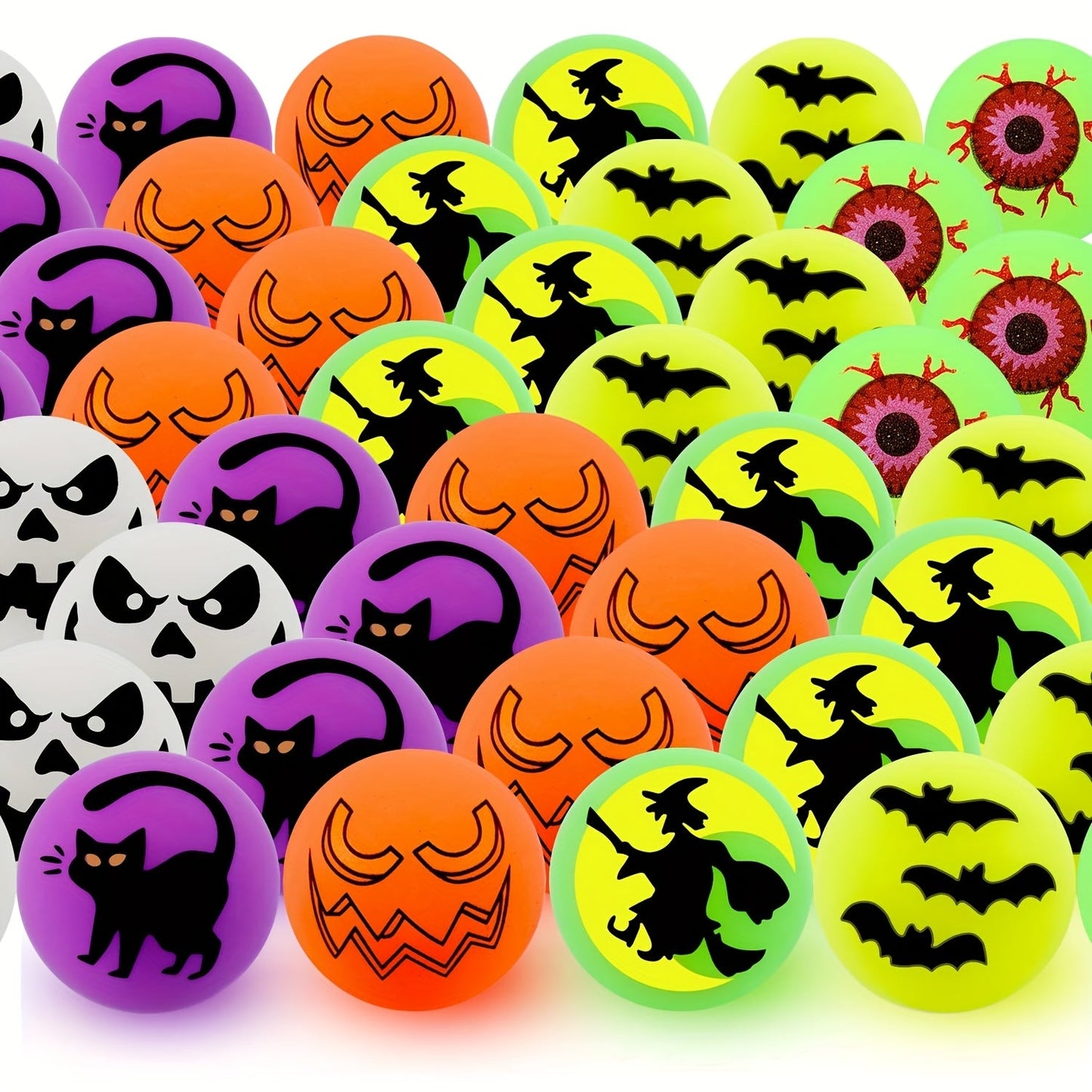 Glowing Halloween Bouncing Balls (48pcs)