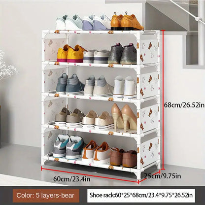 Keep your footwear in check with this multi-layer plastic storage shoe rack