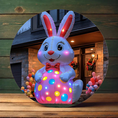 Polka-Dot Egg Inflatable Easter Bunny