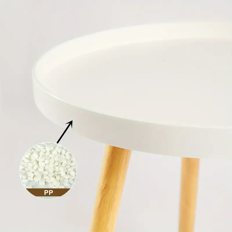 Minimalist Round White Coffee Table - Space-Saving Design