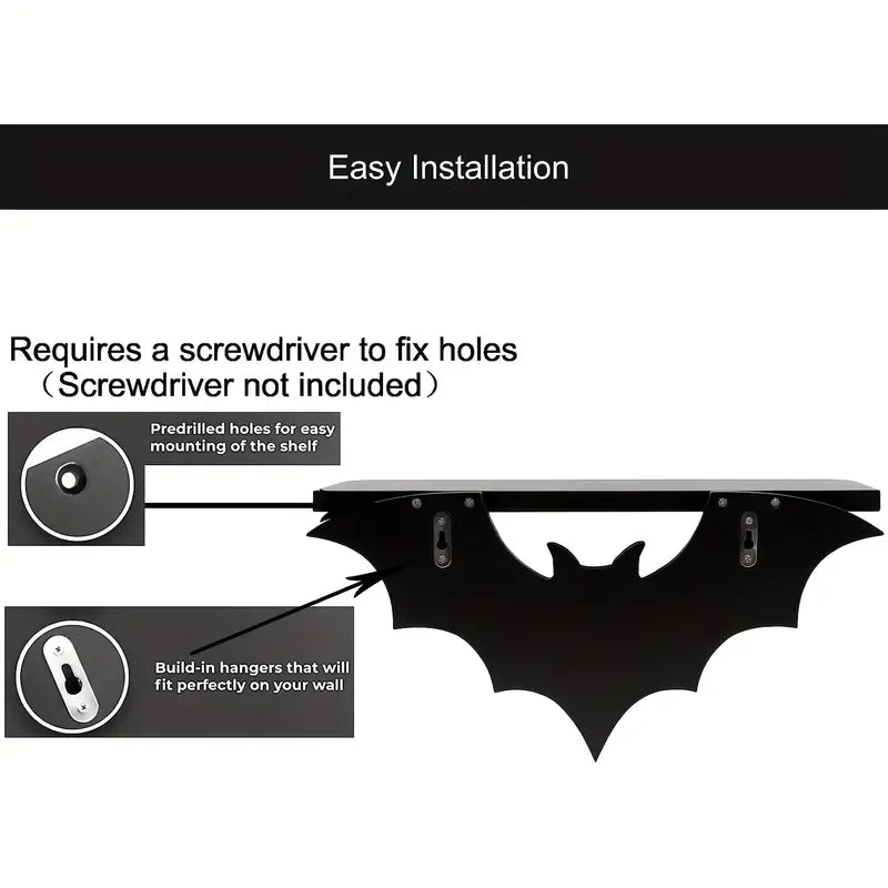 Spooktacular Bat Winged Floating Shelves for Halloween Decor