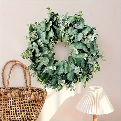 2pcs Evergreen Ramadan Artificial Eucalyptus Wreaths for Spring Decor